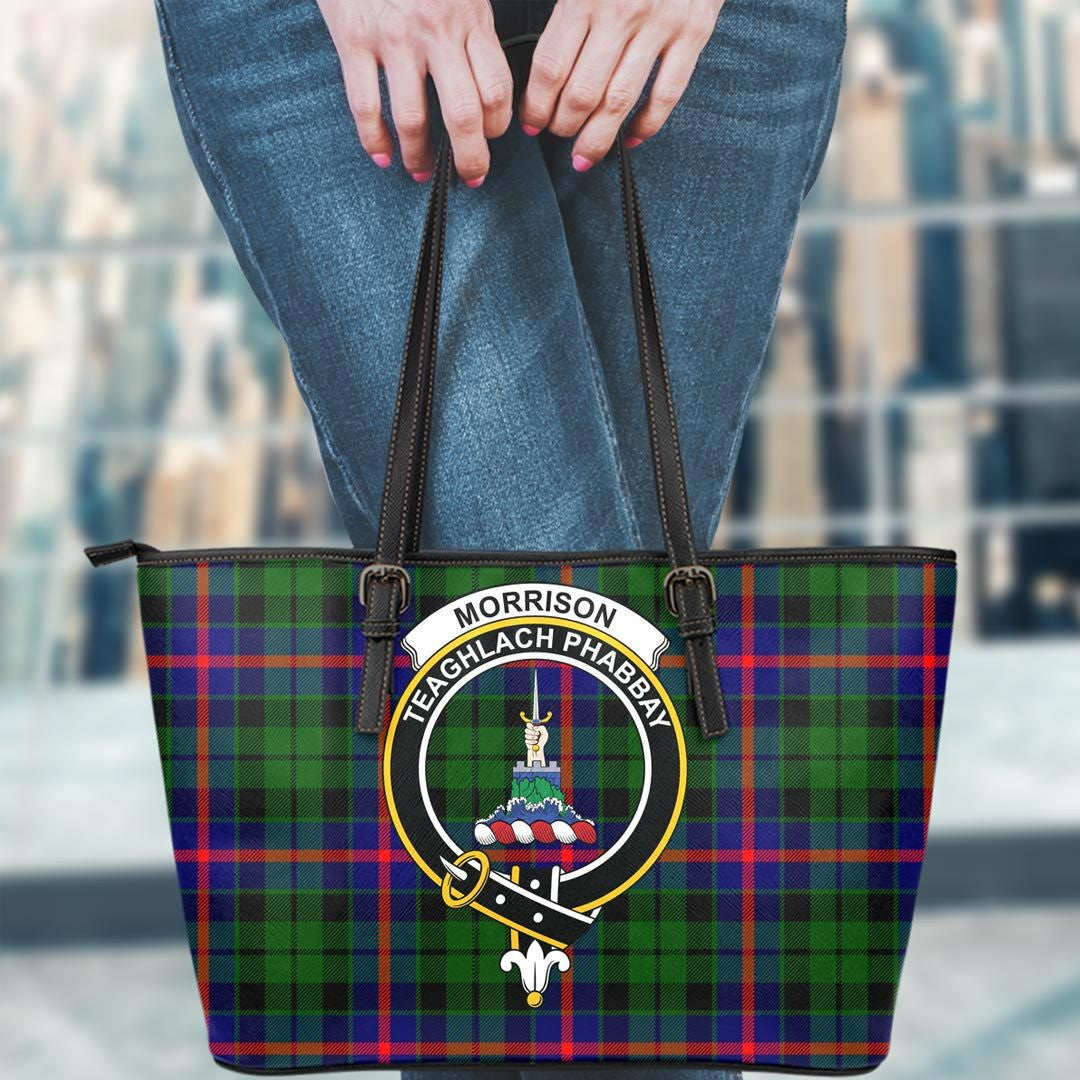 Morrison Modern Tartan Crest Leather Tote