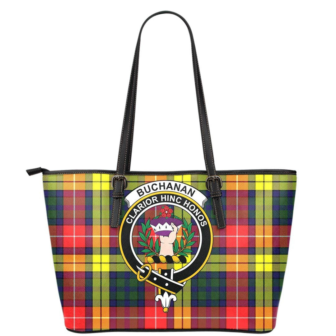 Buchanan Modern Tartan Crest Leather Tote