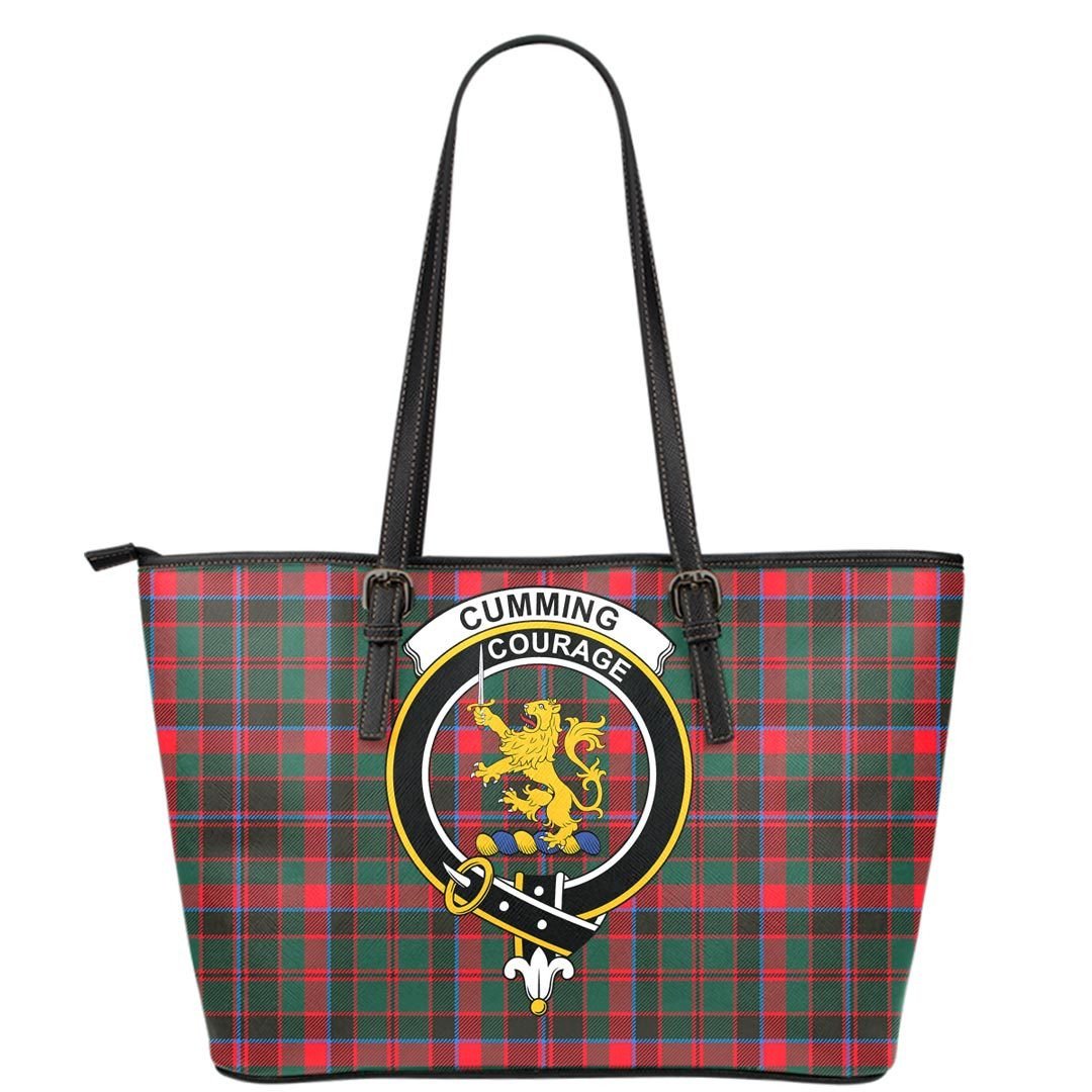 Cumming Hunting Modern Tartan Crest Leather Tote