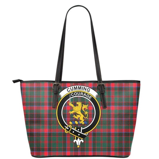 Cumming Hunting Modern Tartan Crest Leather Tote