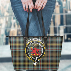 Farquharson Weathered Tartan Crest Leather Tote