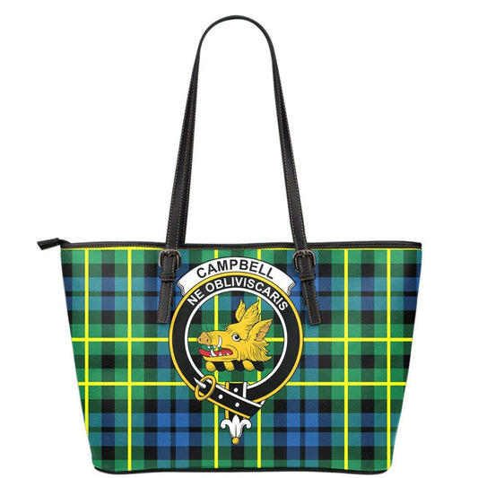 Campbell of Breadalbane Ancient Tartan Crest Leather Tote