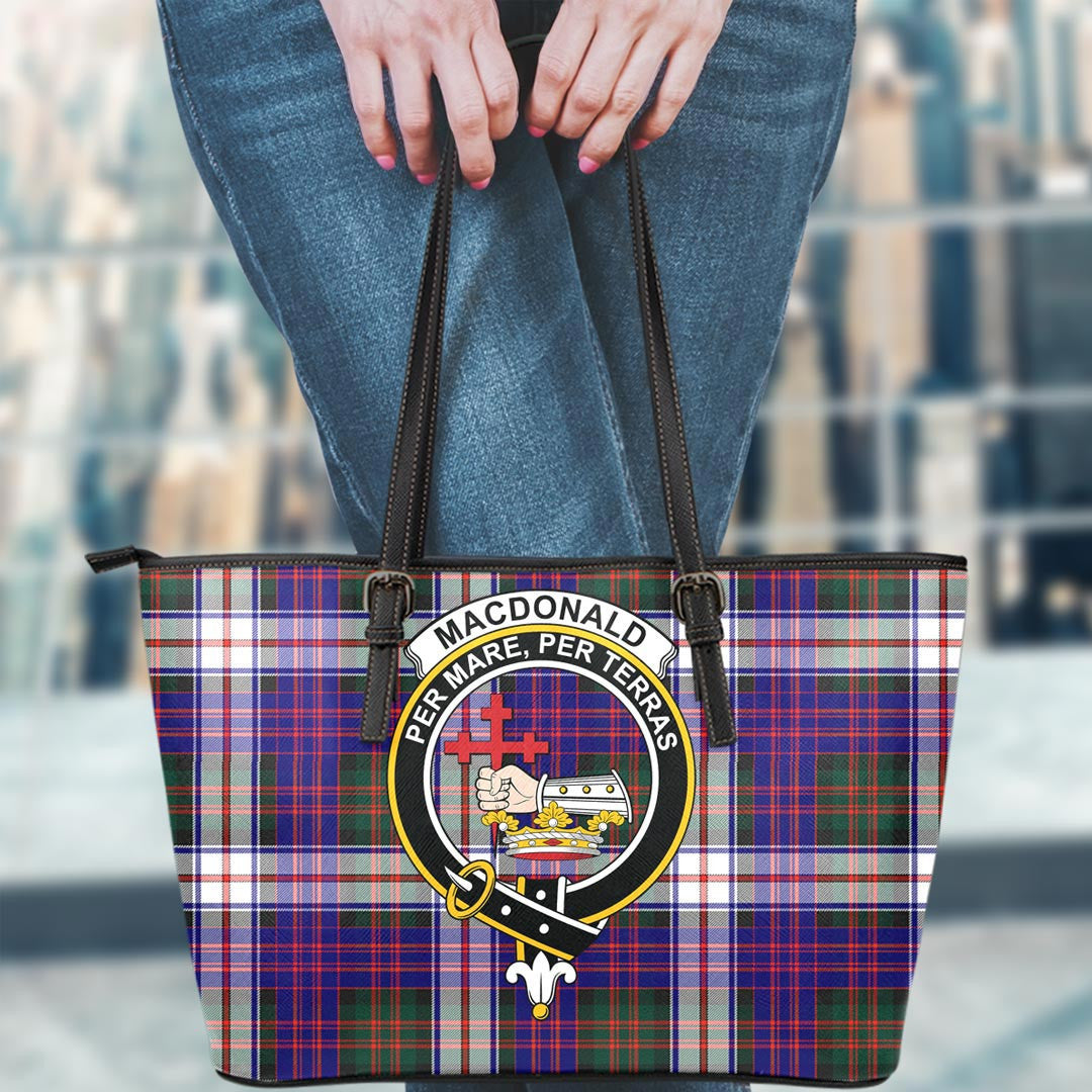 MacDonald Dress Modern Tartan Crest Leather Tote