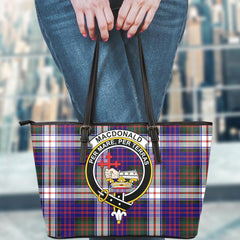 MacDonald Dress Modern Tartan Crest Leather Tote