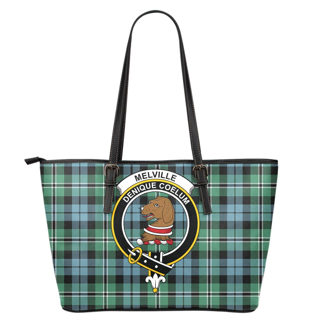 Melville Tartan Crest Leather Tote