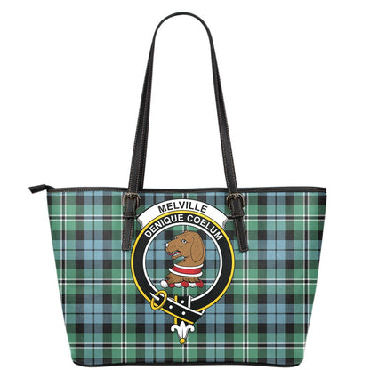 Melville Tartan Crest Leather Tote