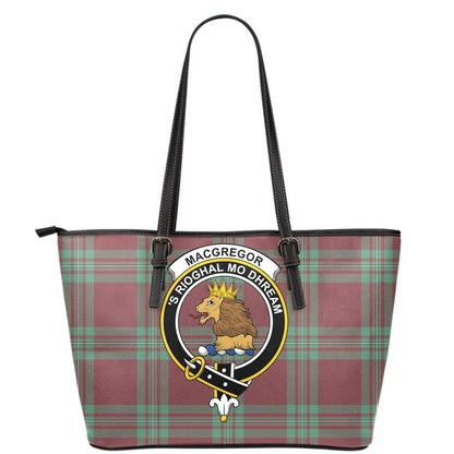 MacGregor Hunting Ancient Tartan Crest Leather Tote
