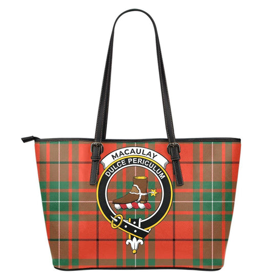 MacAulay Ancient Tartan Crest Leather Tote