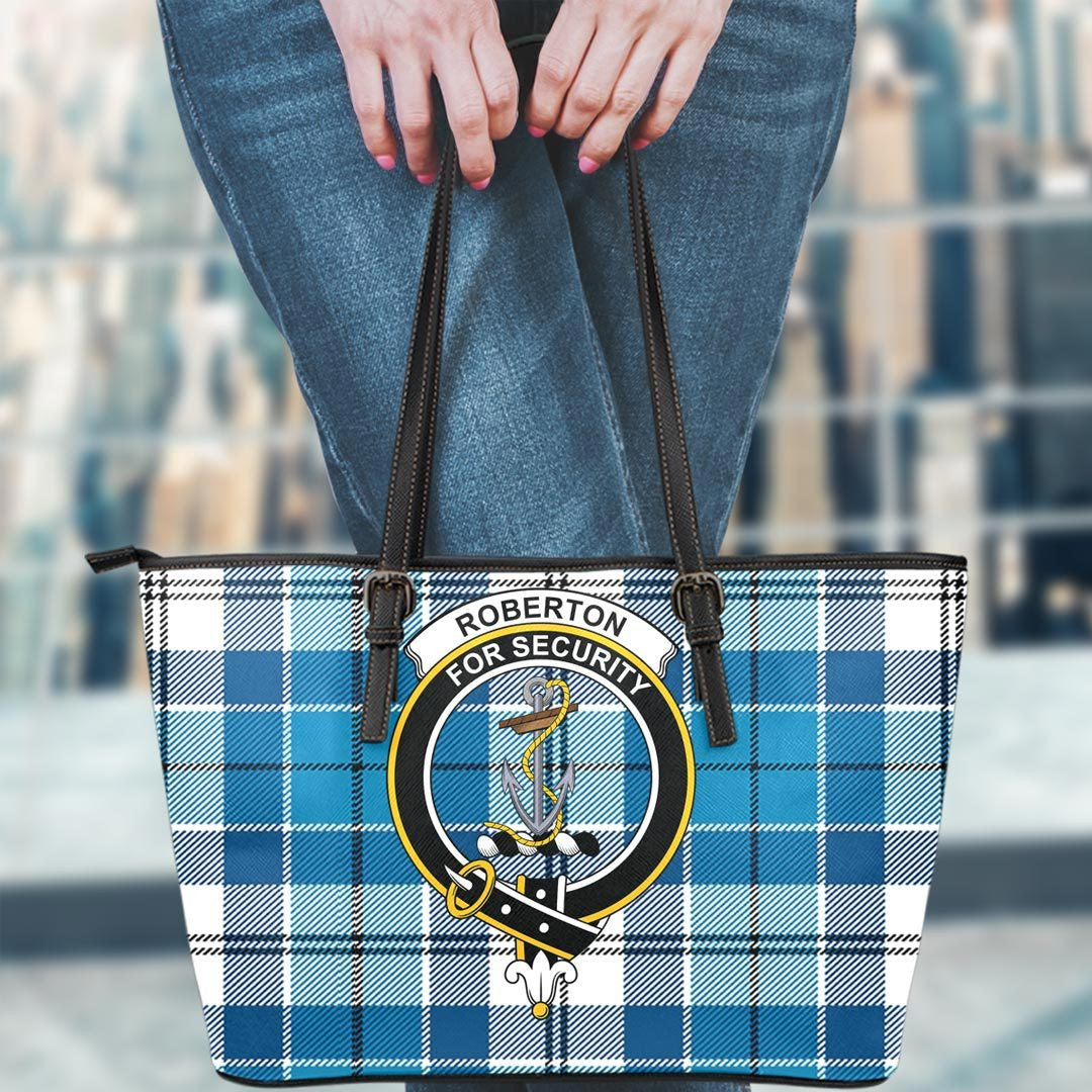 Roberton Tartan Crest Leather Tote