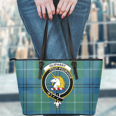 Oliphant Ancient Tartan Crest Leather Tote