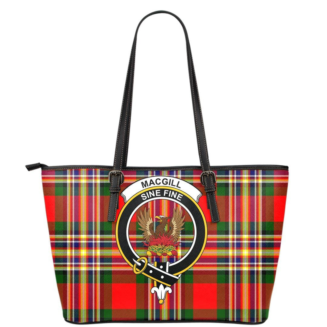 MacGill Modern Tartan Crest Leather Tote