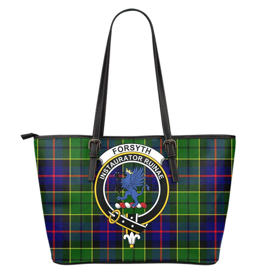 Forsyth Modern Tartan Crest Leather Tote