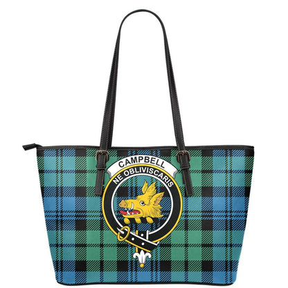 Campbell Ancient 01 Tartan Crest Leather Tote