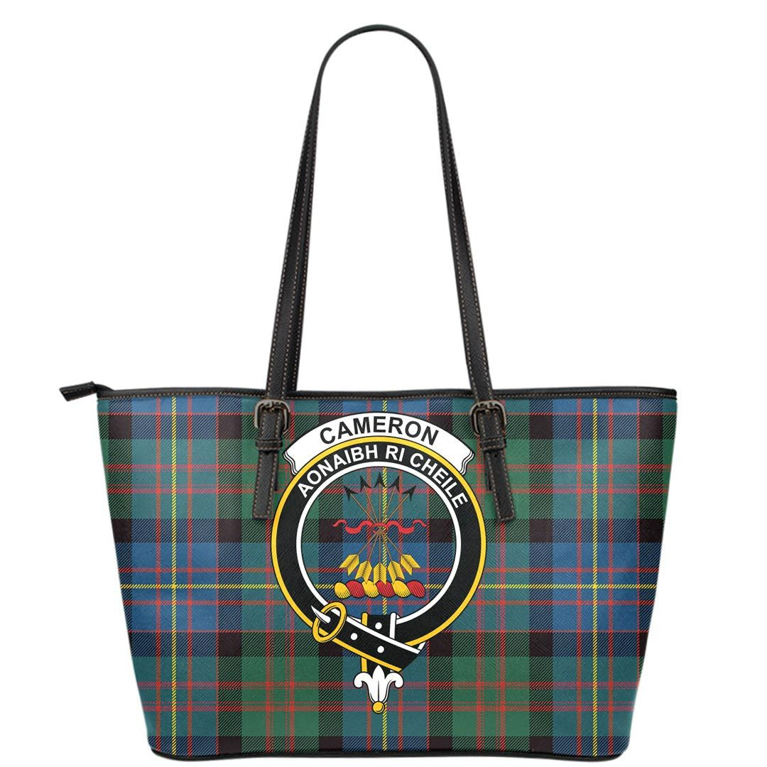 Cameron of Erracht Ancient Tartan Crest Leather Tote