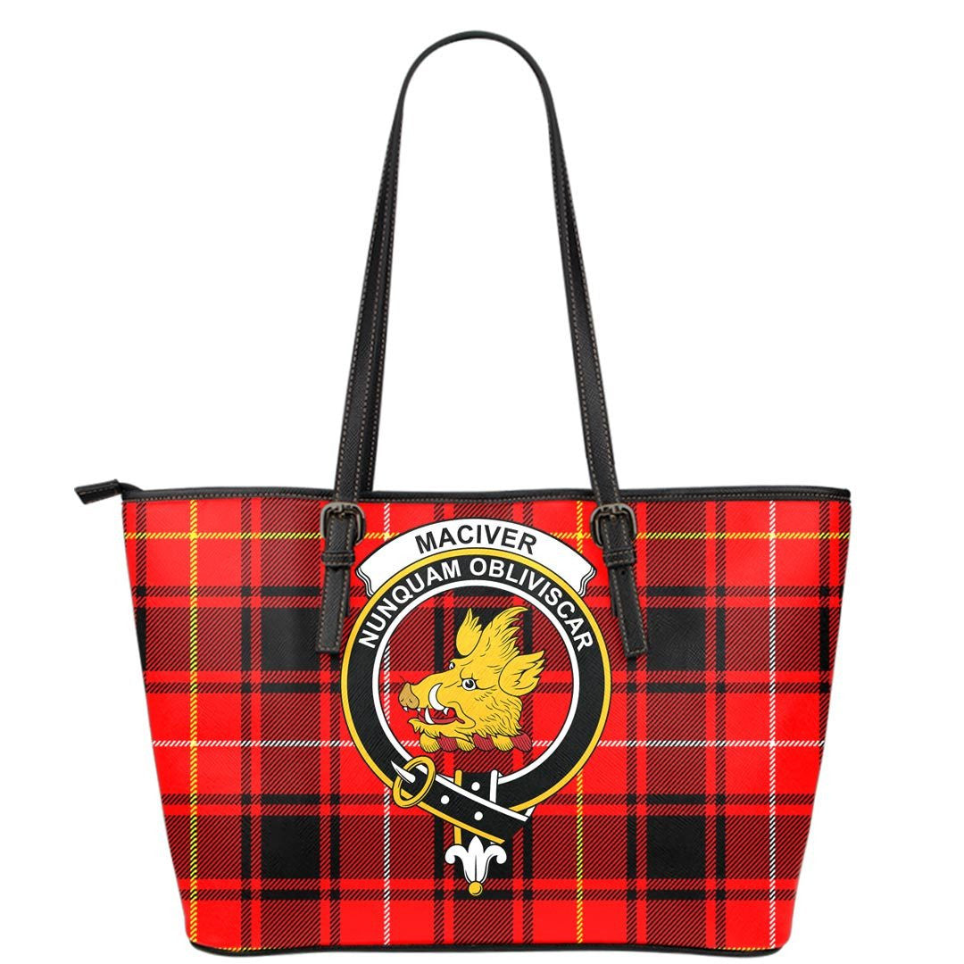 MacIver Modern Tartan Crest Leather Tote