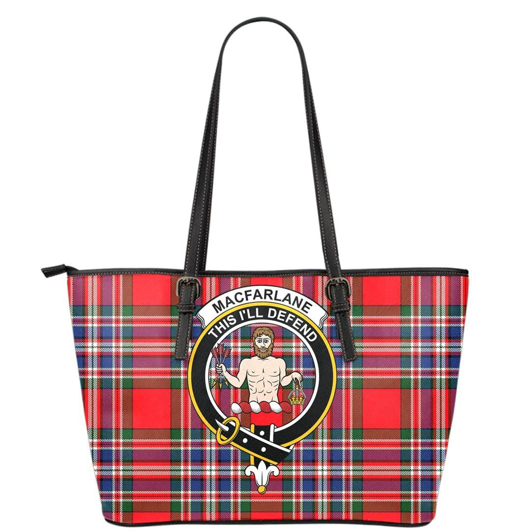 MacFarlane Modern Tartan Crest Leather Tote