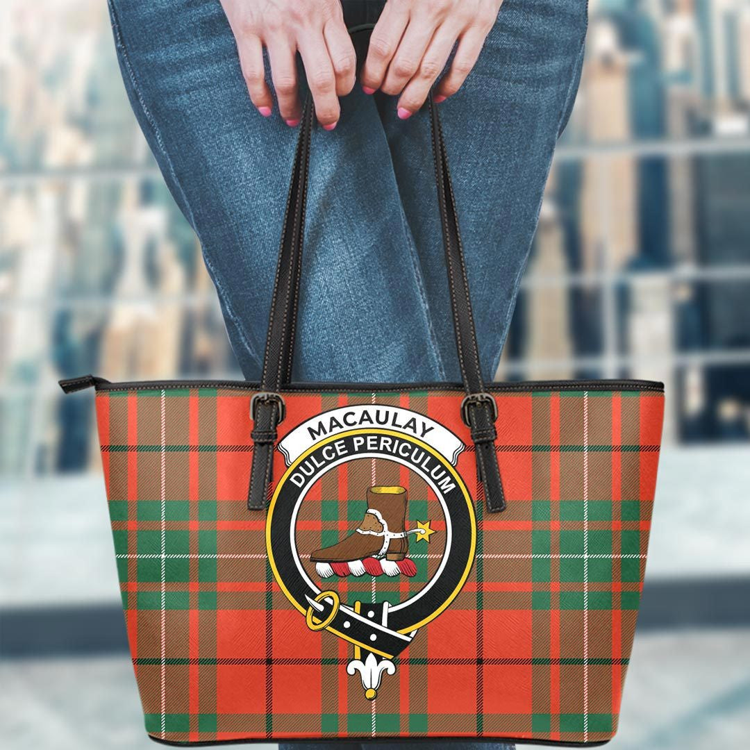 MacAulay Ancient Tartan Crest Leather Tote