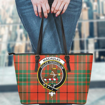 MacAulay Ancient Tartan Crest Leather Tote