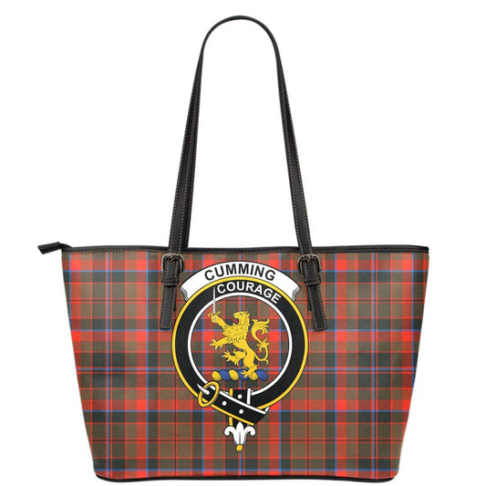 Cumming Hunting Weathered Tartan Crest Leather Tote