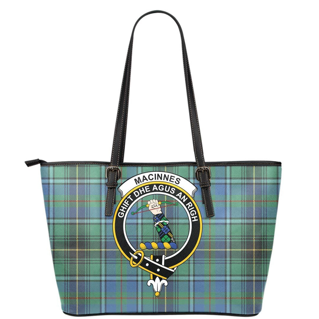 MacInnes Ancient Tartan Crest Leather Tote