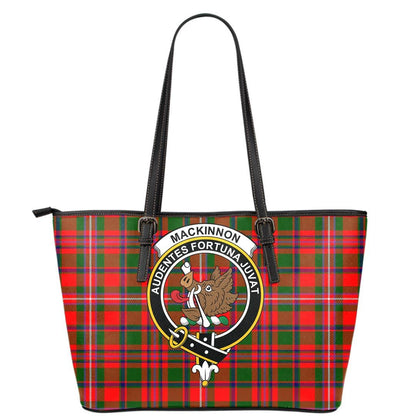 MacKinnon Modern Tartan Crest Leather Tote