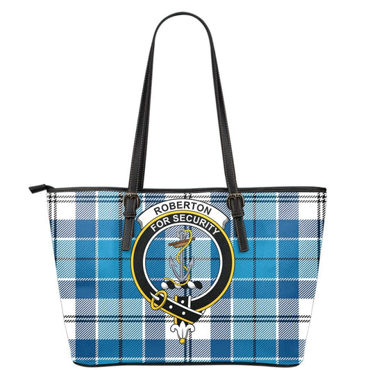 Roberton Tartan Crest Leather Tote