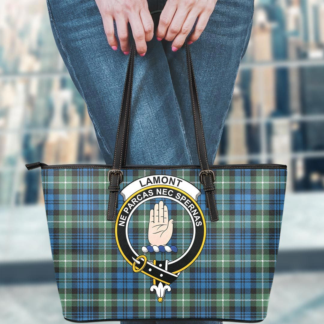 Lamont Ancient Tartan Crest Leather Tote