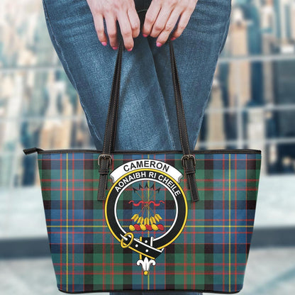 Cameron of Erracht Ancient Tartan Crest Leather Tote