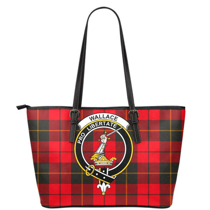 Wallace Weathered Tartan Crest Leather Tote