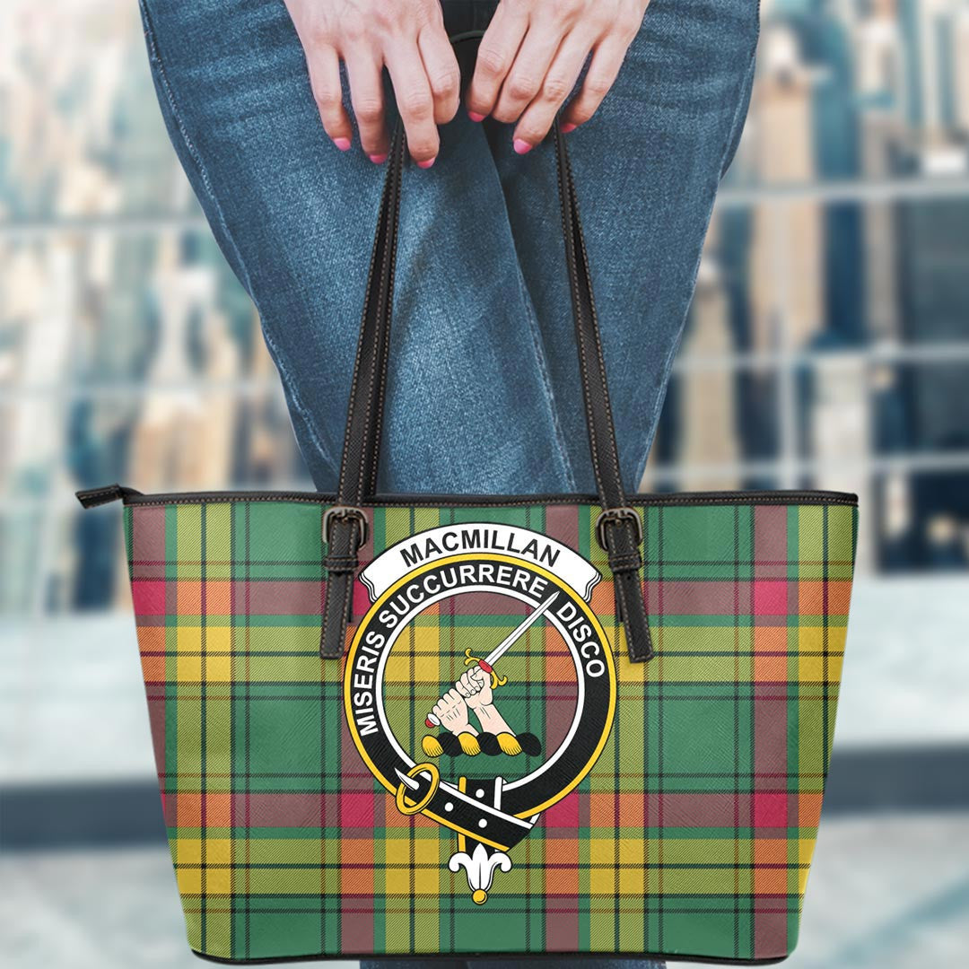 MacMillan Old Ancient Tartan Crest Leather Tote