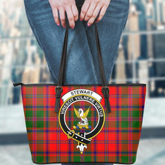 Stewart of Appin Modern Tartan Crest Leather Tote