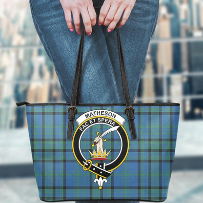 Matheson Hunting Ancient Tartan Crest Leather Tote