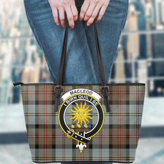 MacLeod of Harris Weathered Tartan Crest Leather Tote
