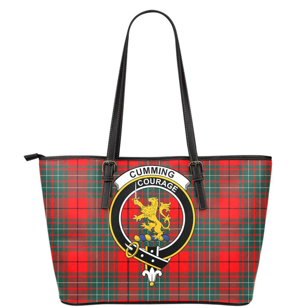 Cumming Modern Tartan Crest Leather Tote