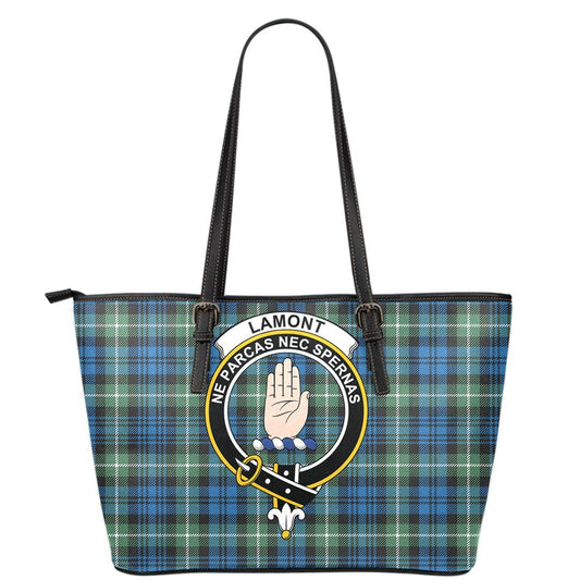 Lamont Ancient Tartan Crest Leather Tote