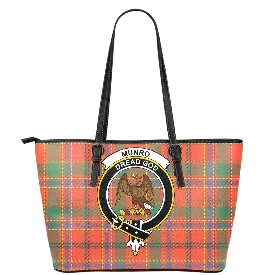 Munro Ancient Tartan Crest Leather Tote