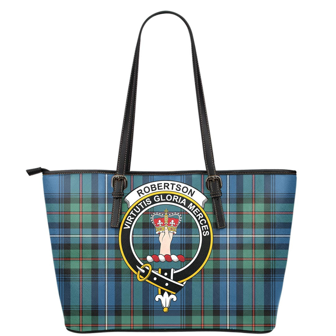 Robertson Hunting Ancient Tartan Crest Leather Tote