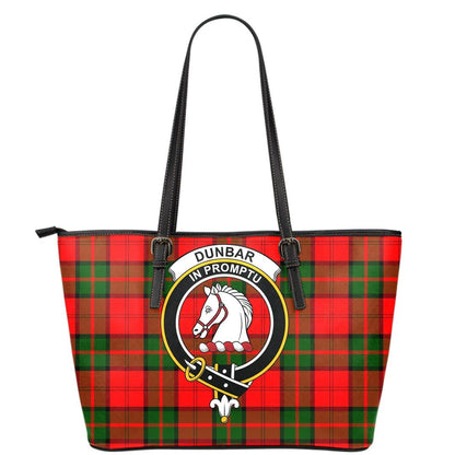 Dunbar Modern Tartan Crest Leather Tote