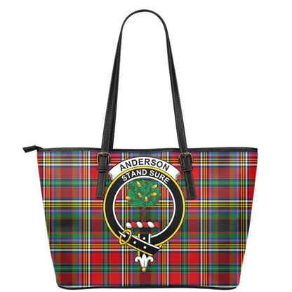 Anderson of Arbrake Tartan Crest Leather Tote