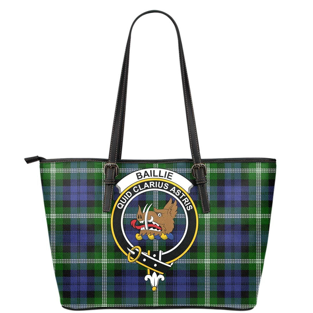 Baillie Modern Tartan Crest Leather Tote