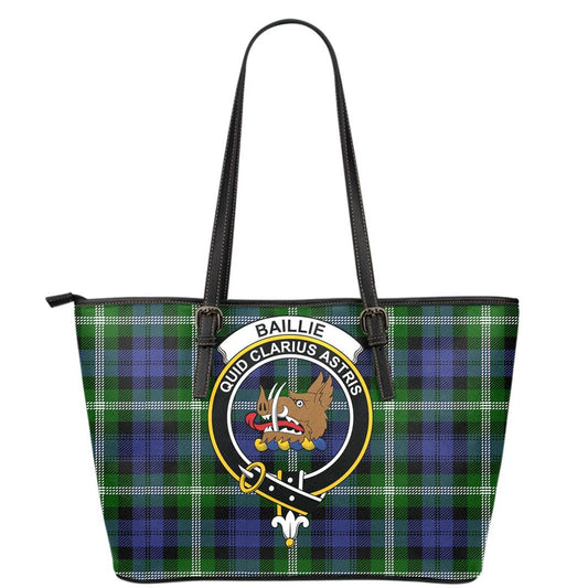 Baillie Modern Tartan Crest Leather Tote