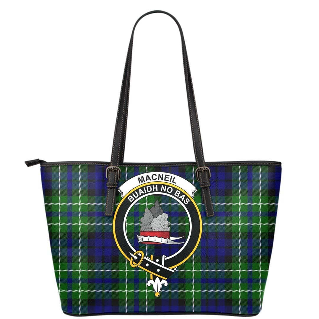 MacNeil of Colonsay Modern Tartan Crest Leather Tote