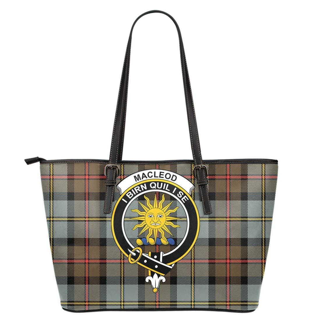 MacLeod of Harris Weathered Tartan Crest Leather Tote
