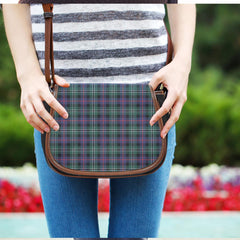 Rose Hunting Modern Tartan Plaid Saddle Bag