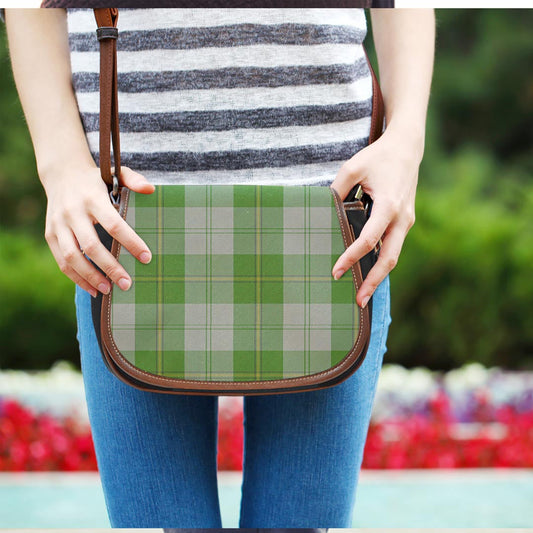 Cunningham Dress Green Dancers Tartan Plaid Saddle Bag