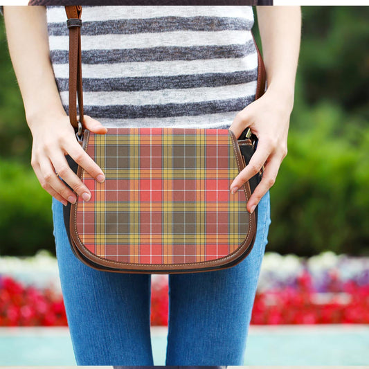 Buchanan Old Set Weathered Tartan Plaid Saddle Bag