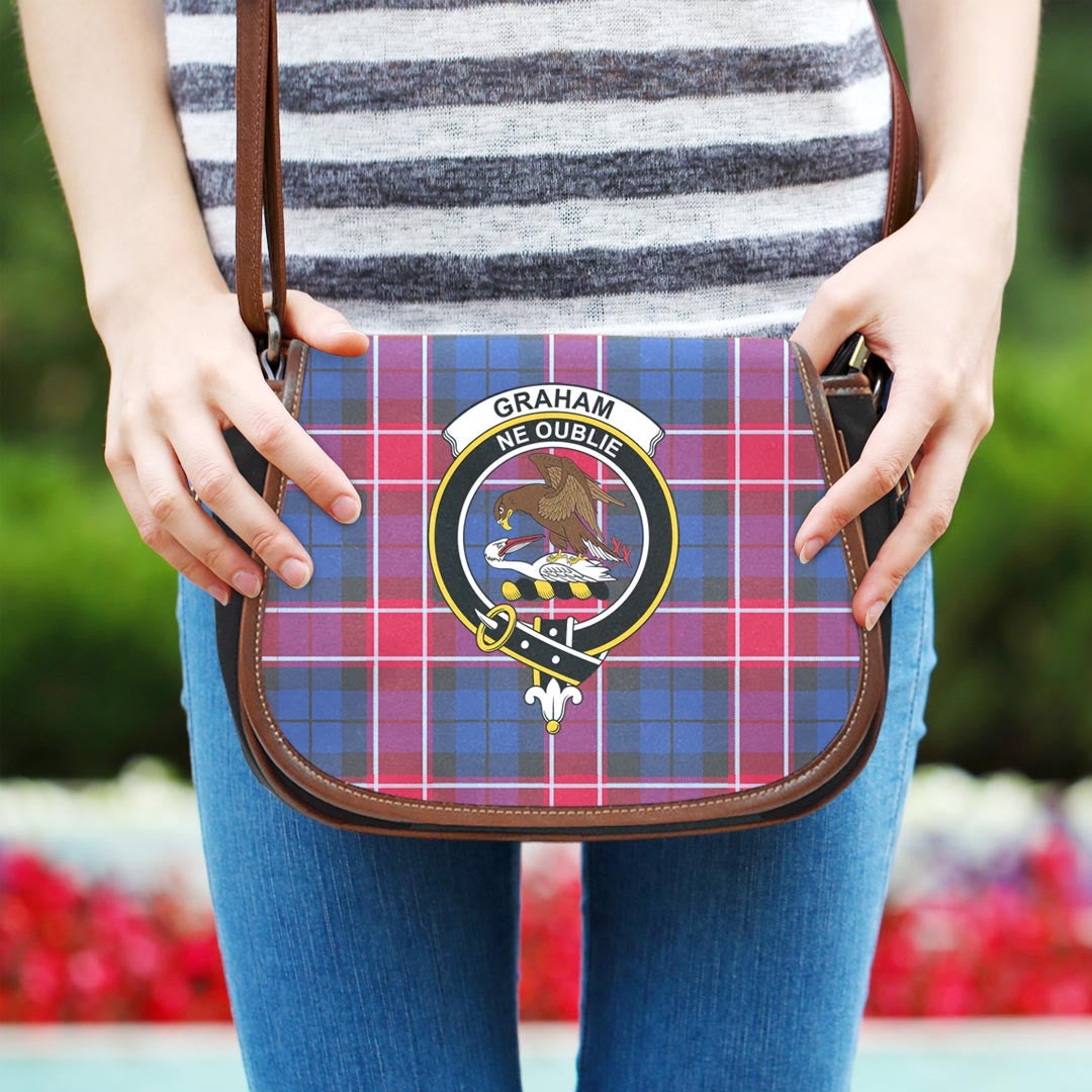 Graham of Menteith Red Tartan Crest Saddle Bag