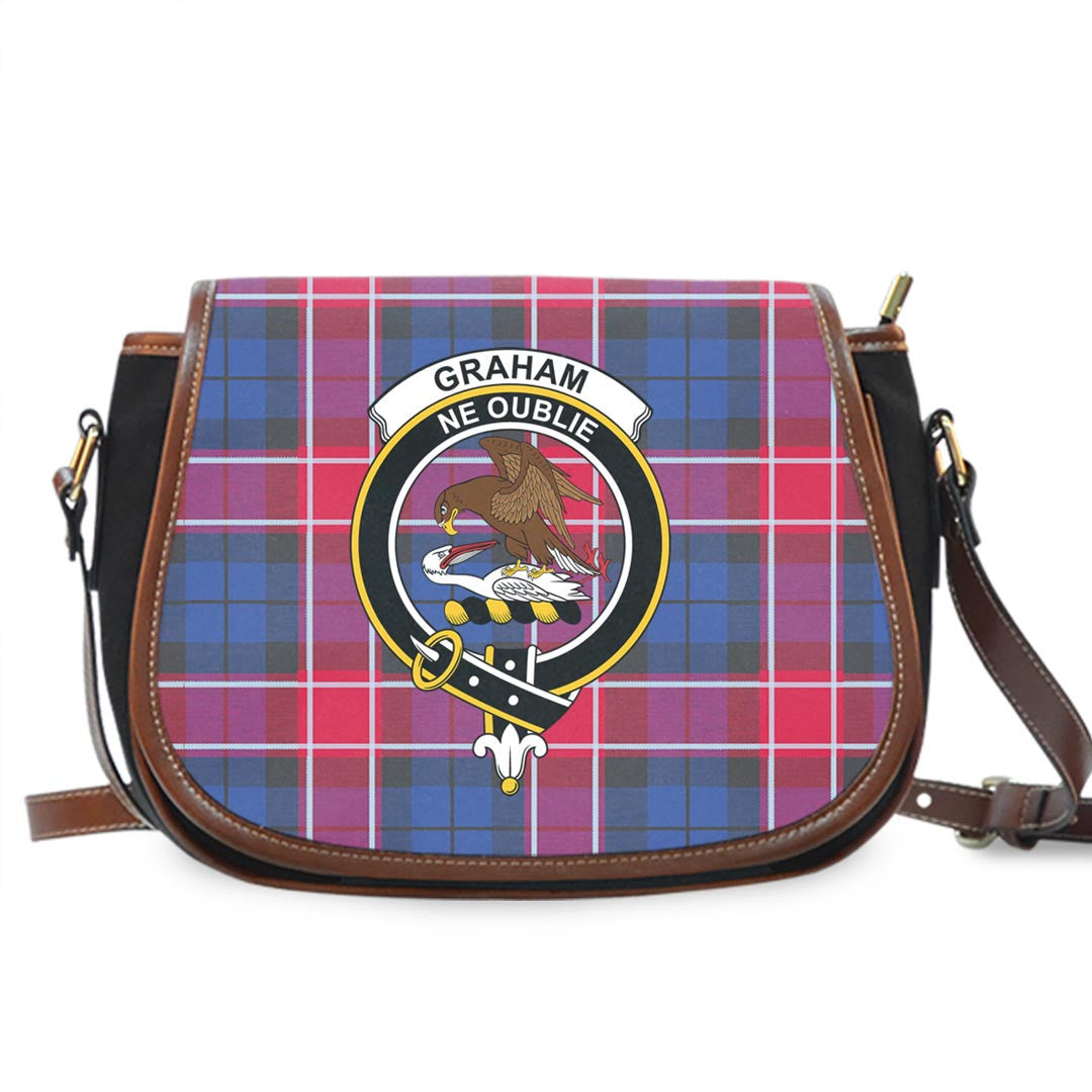 Graham of Menteith Red Tartan Crest Saddle Bag