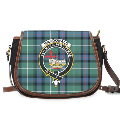 MacDonald of the Isles Hunting Ancient Tartan Crest Saddle Bag