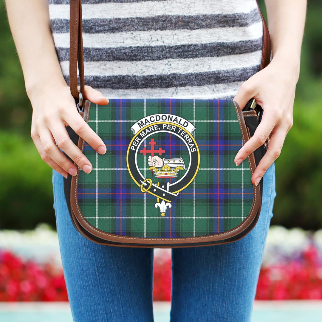 MacDonald of the Isles Hunting Modern Tartan Crest Saddle Bag